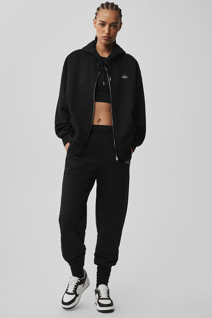 Accolade Full Zip Hoodie - Black — Alo Yoga | Authentic India