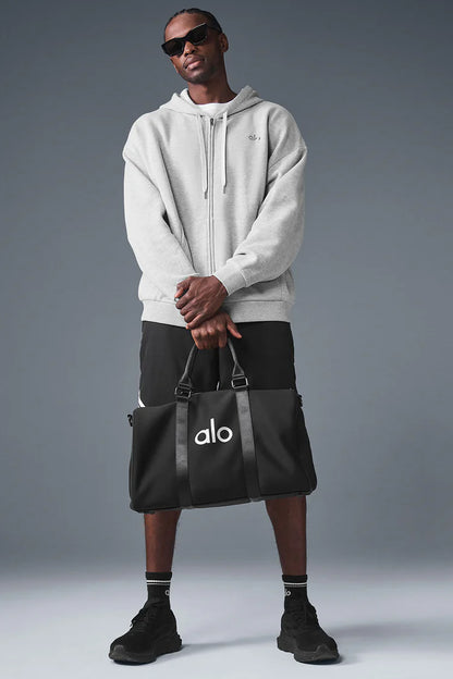 ALO Yoga Accolade Heather Grey Zip-Up Hoodie — ALO S | Authentic India