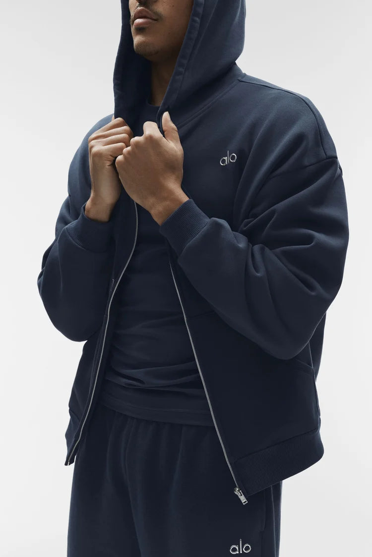 ALO Yoga Accolade  Zip-Up Hoodie Navy
