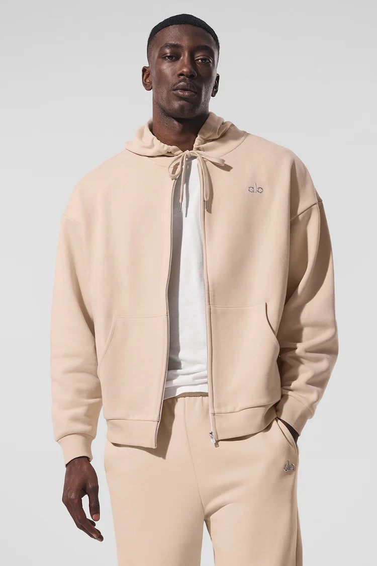 ALO Yoga Accolade  Zip-Up Hoodie Macadamia