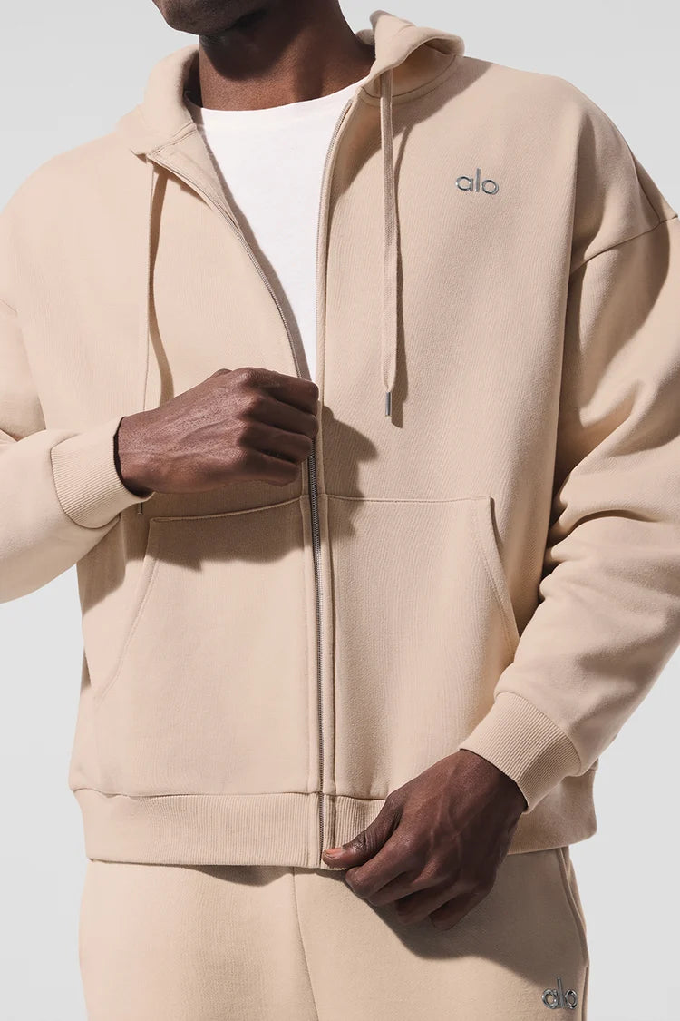 ALO Yoga Accolade  Zip-Up Hoodie Macadamia
