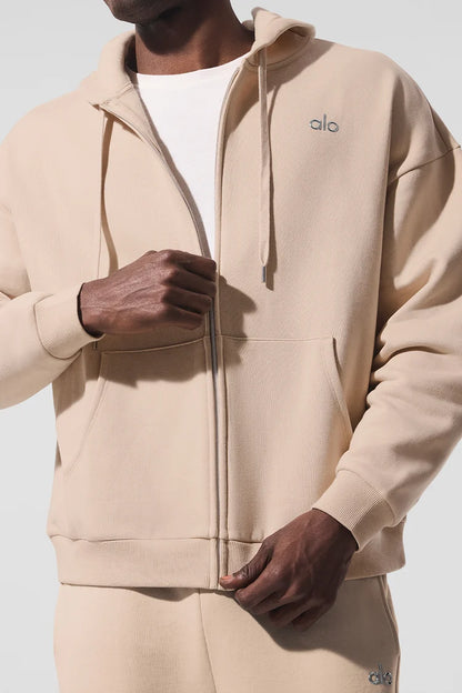 ALO Yoga Accolade  Zip-Up Hoodie Macadamia