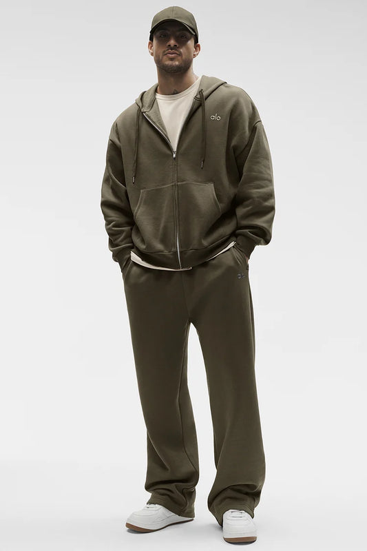 ALO Yoga Accolade  Zip-Up Hoodie Olive Tree