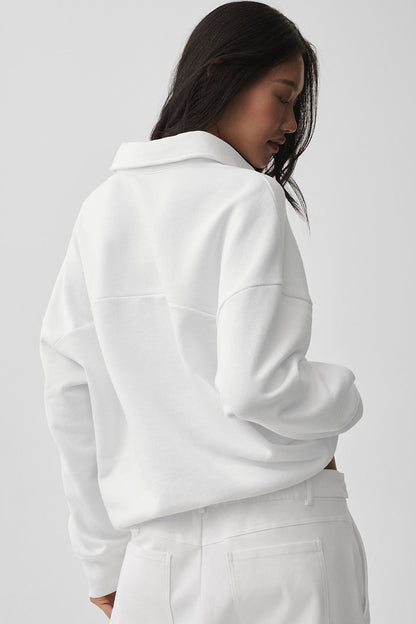 Take It Easy Long Sleeve Henley Pullover - White — Alo Yoga | Authentic India