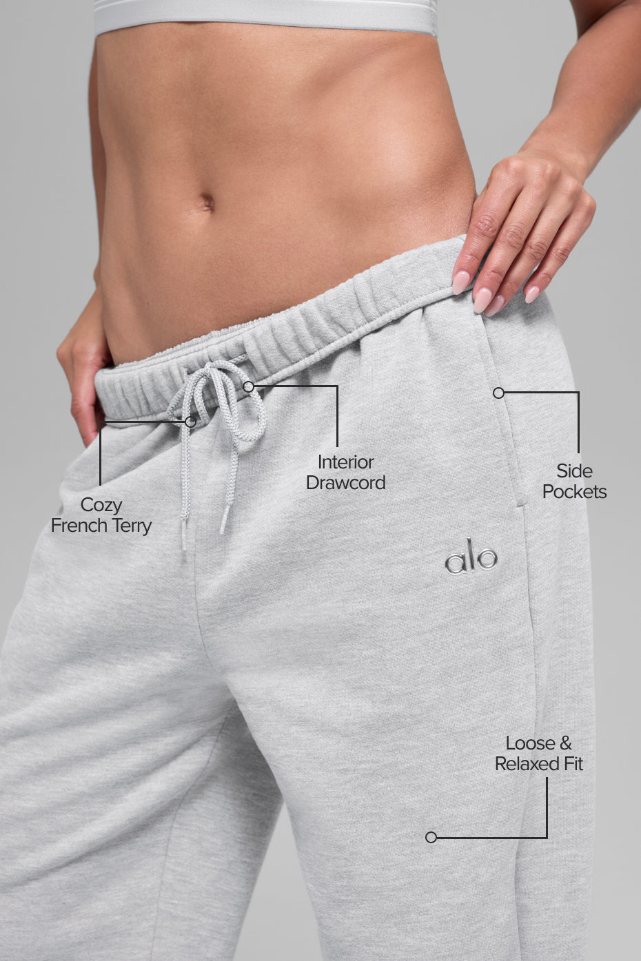 Accolade Straight Leg Sweatpant - Athletic Heather Grey — Alo Yoga | Authentic India