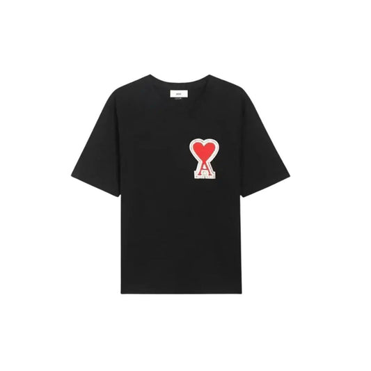 AMI Paris puff heart logo tee Black