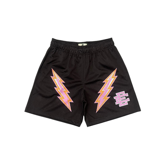 Eric Emanuel Shorts Black and Pink Lightning