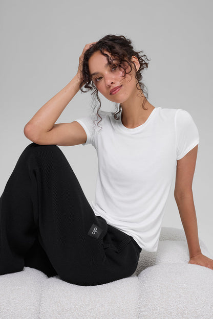 All Day Short Sleeve - White — Alo Yoga | Authentic India