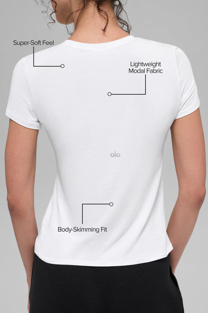 All Day Short Sleeve - White — Alo Yoga | Authentic India