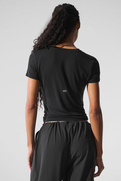 All Day Short Sleeve - Black — Alo Yoga | Authentic India