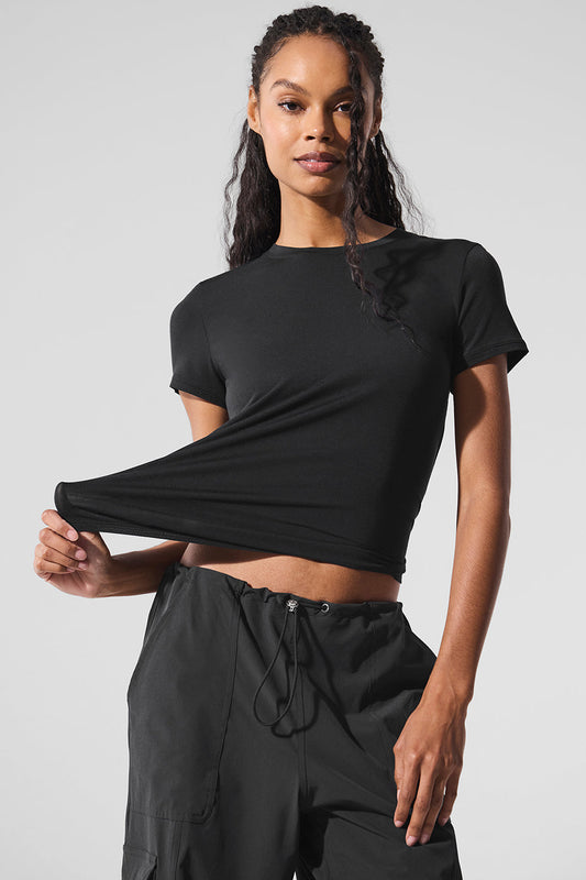 All Day Short Sleeve - Black — Alo Yoga | Authentic India