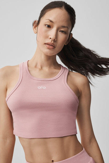 Aspire Tank - Vintage Pink/White — Alo Yoga | Authentic India