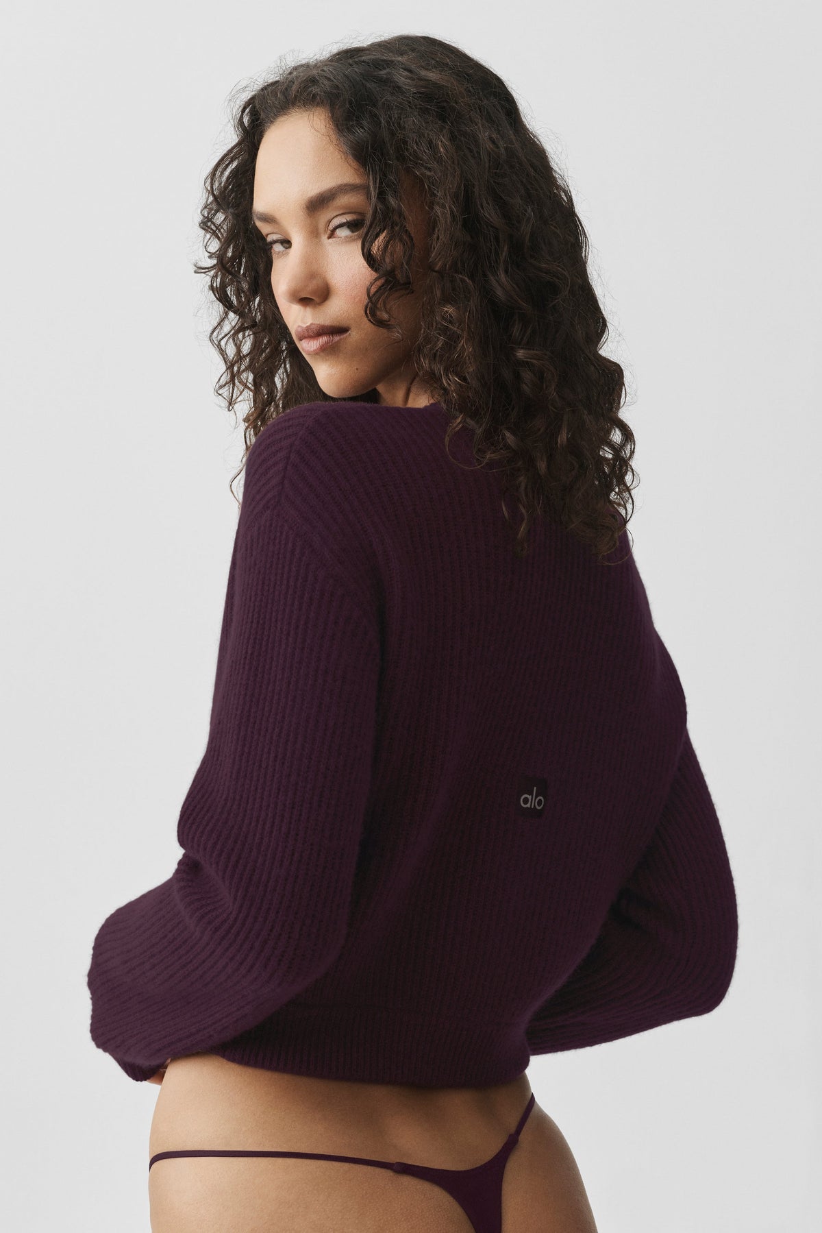 Cashmere Wool Harmony Cardigan - Rich Bordeaux