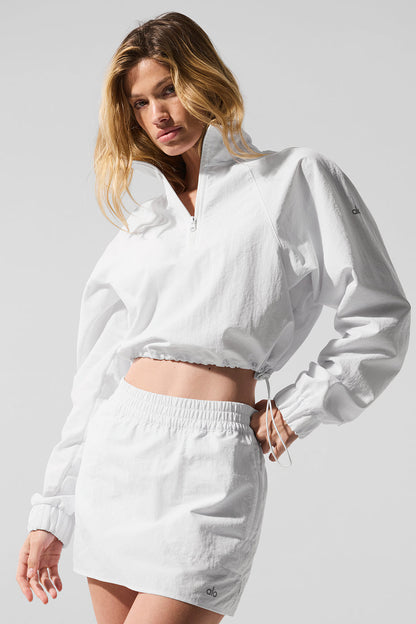 Cropped 1/4 Zip Alumni Pullover - White — Alo Yoga | Authentic India