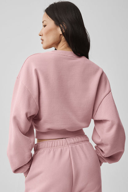 Cropped Accolade Crewneck - Vintage Pink — Alo Yoga | Authentic India