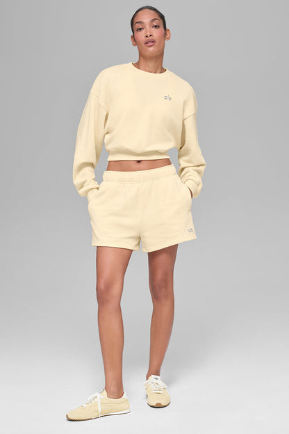 Cropped Accolade Crewneck - Candlelight Yellow — Alo Yoga | Authentic India