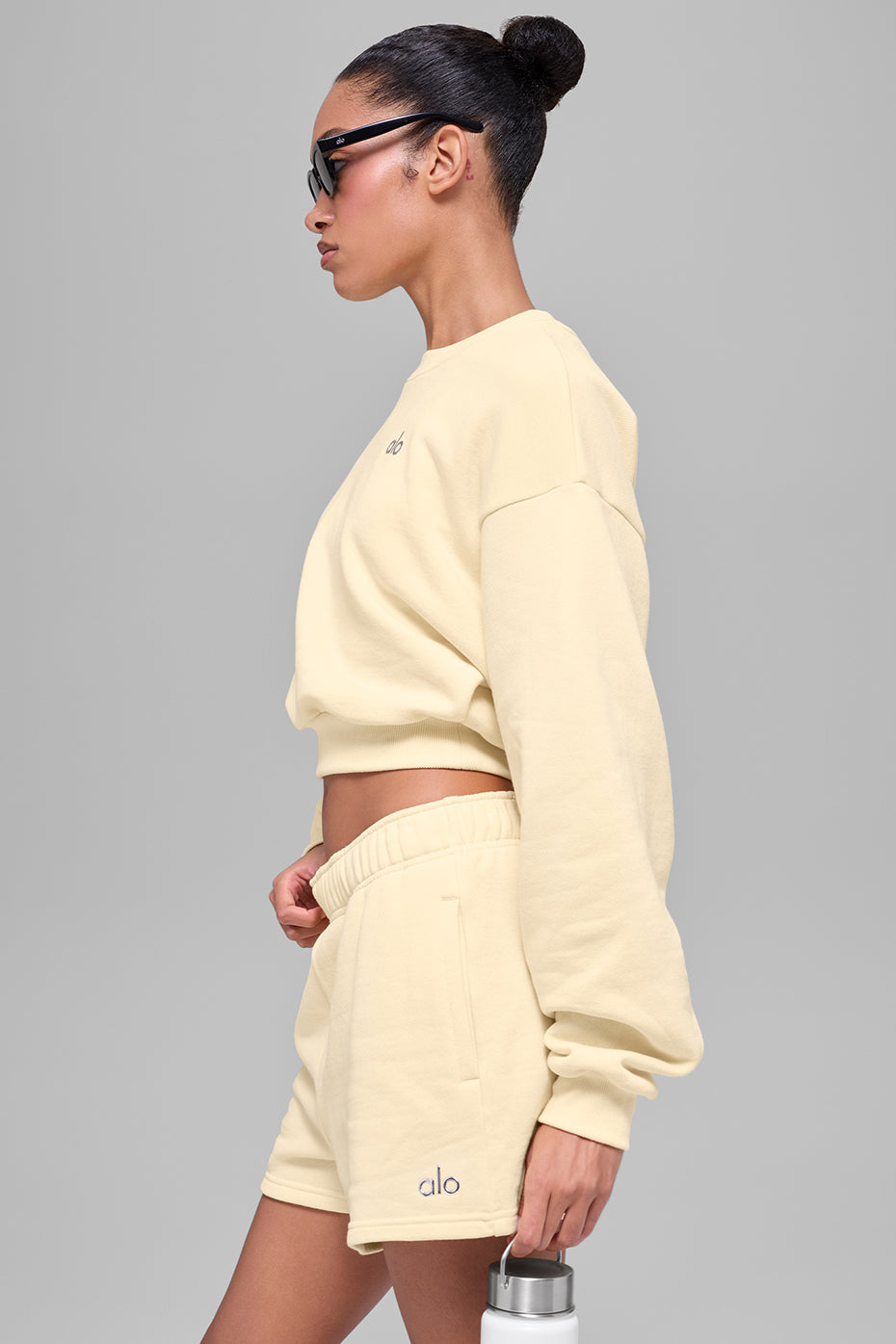 Cropped Accolade Crewneck - Candlelight Yellow — Alo Yoga | Authentic India