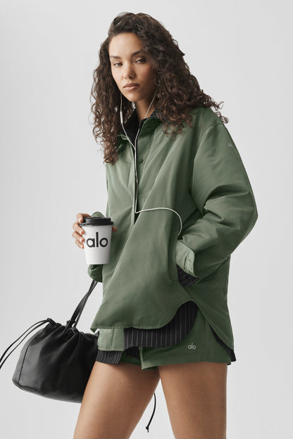 Socialite Shacket - Bamboo Green