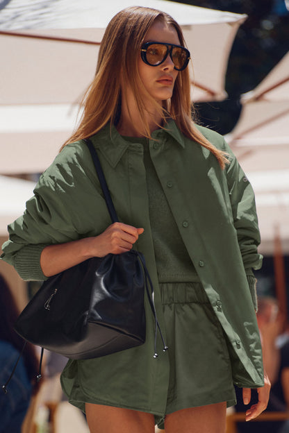 Socialite Shacket - Bamboo Green