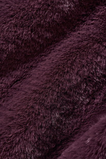 Faux Fur Cropped Amore Jacket - Rich Bordeaux