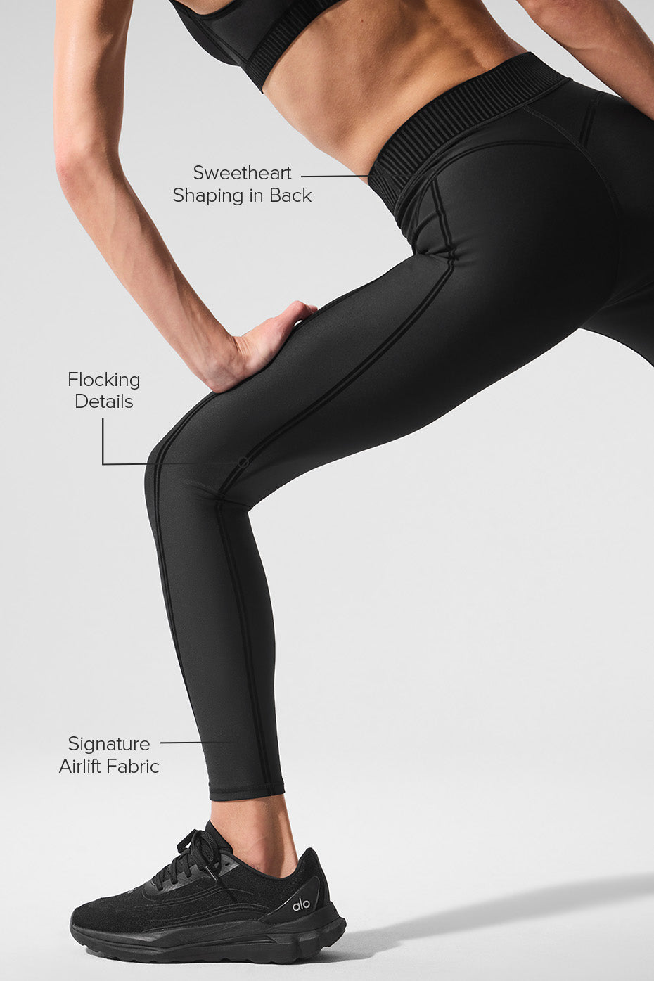 Airlift High-Waist 7/8 Line Up Legging - Black — Alo Yoga | Authentic India
