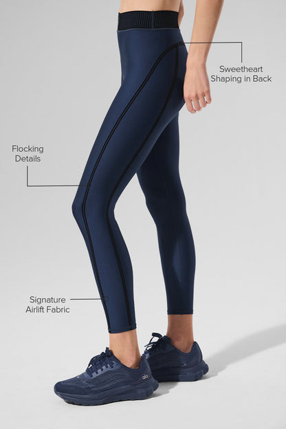 Airlift High-Waist 7/8 Line Up Legging - Navy — Alo Yoga | Authentic India