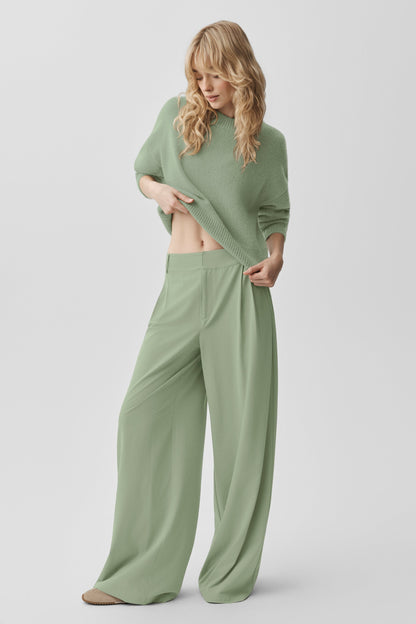 High-Waist Dreamscape Trouser (Long) - Dune Grass