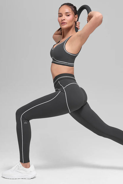 Airbrush High-Waist Heart Throb Legging - Anthracite/White