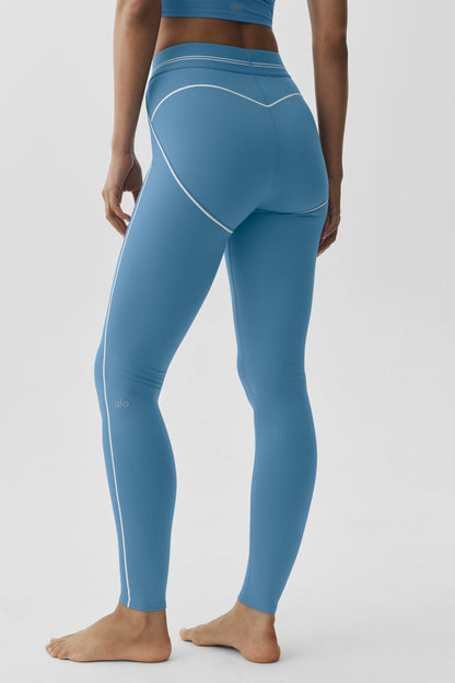 Airbrush High-Waist Heart Throb Legging - California Blue/White