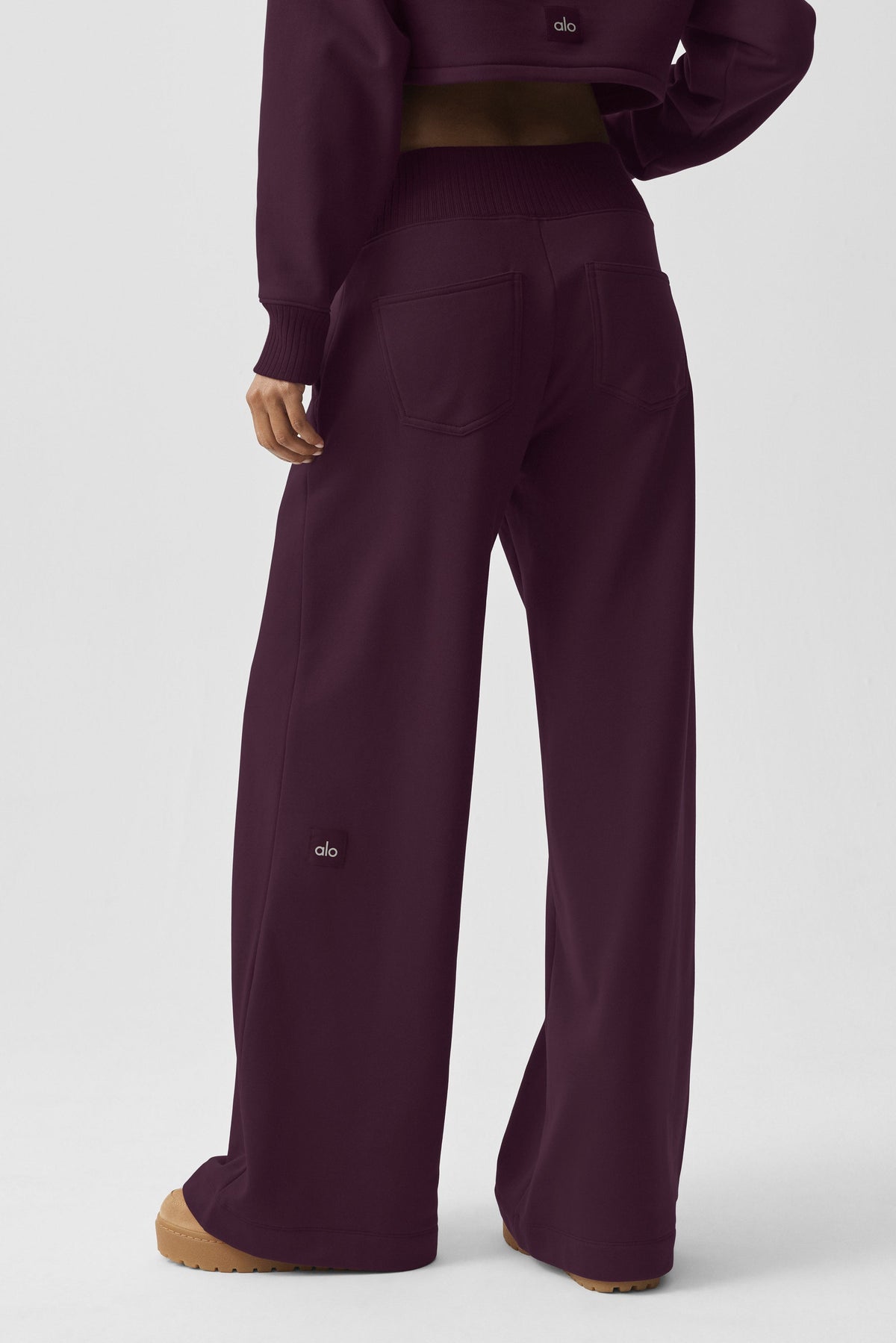 Serenity Wide Leg Sweatpant - Rich Bordeaux