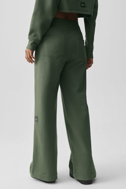 Serenity Wide Leg Sweatpant - Bamboo Green