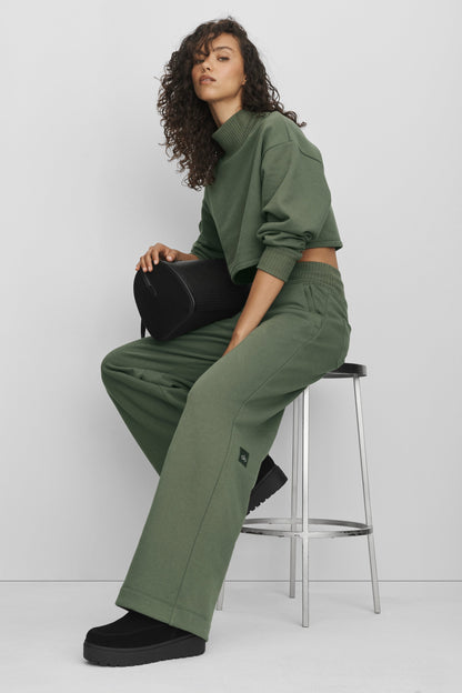 Serenity Wide Leg Sweatpant - Bamboo Green