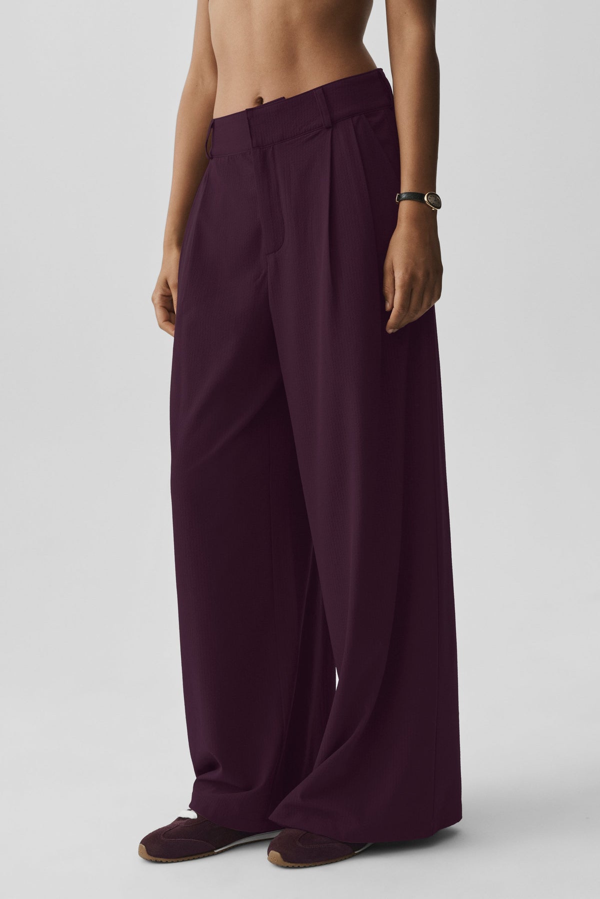High-Waist Dreamscape Trouser (Regular) - Rich Bordeaux