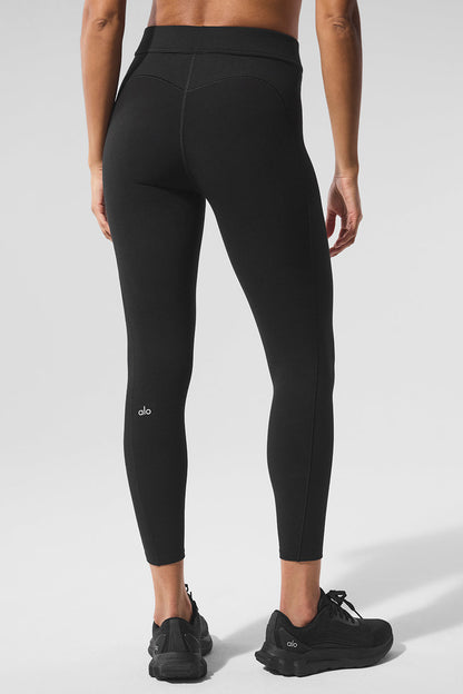 Alosoft High-Waist 7/8 Relay Legging - Black/White