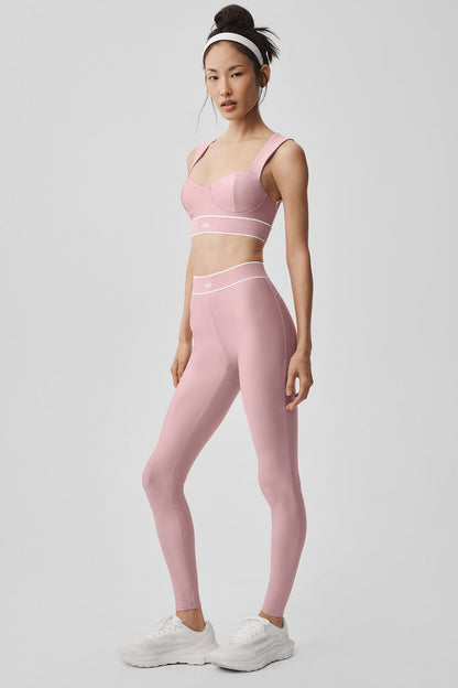 Airlift High-Waist Alignment Legging - Vintage Pink/White — Alo Yoga | Authentic India