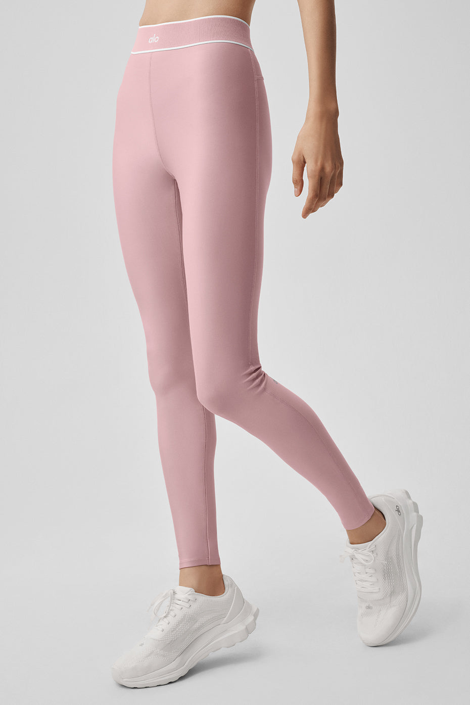 Airlift High-Waist Alignment Legging - Vintage Pink/White — Alo Yoga | Authentic India