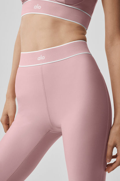 Airlift High-Waist Alignment Legging - Vintage Pink/White — Alo Yoga | Authentic India