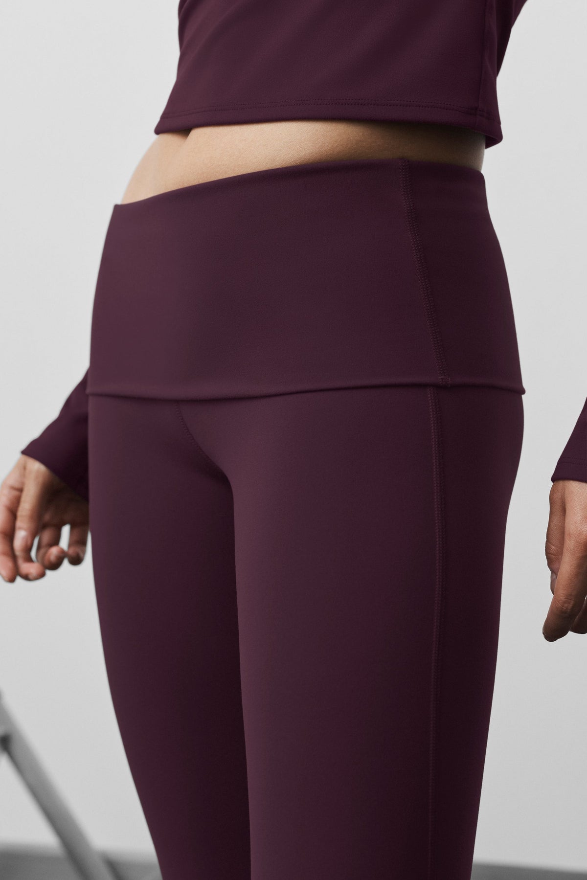 ALO Softsculpt Foldover Flare Legging (Regular) - Rich Bordeaux
