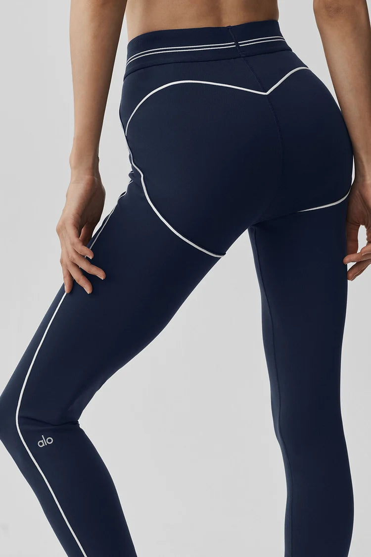 Airbrush High-Waist 7/8 Heart Throb Legging - Navy/White