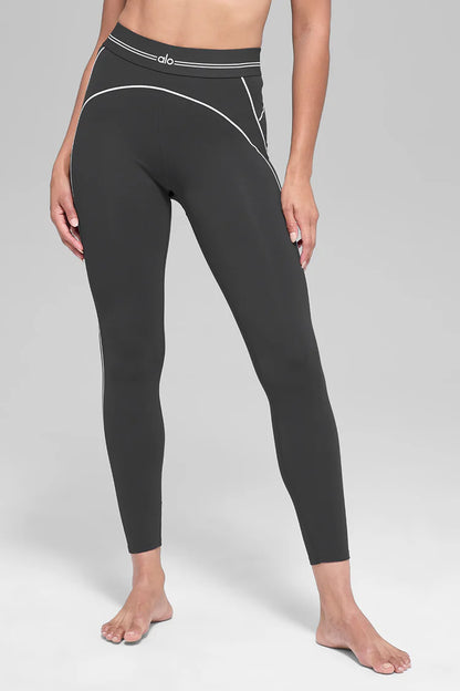 ALO Airbrush High-Waist 7/8 Heart Throb Legging Anthracite/White