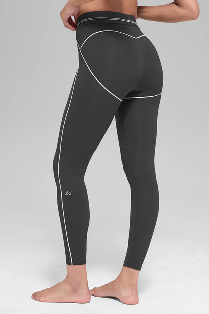ALO Airbrush High-Waist 7/8 Heart Throb Legging Anthracite/White