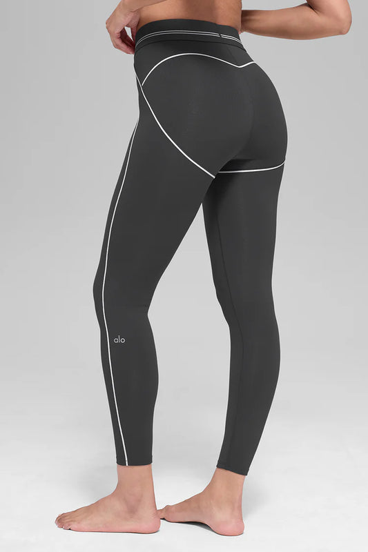 ALO Airbrush High-Waist 7/8 Heart Throb Legging Anthracite/White