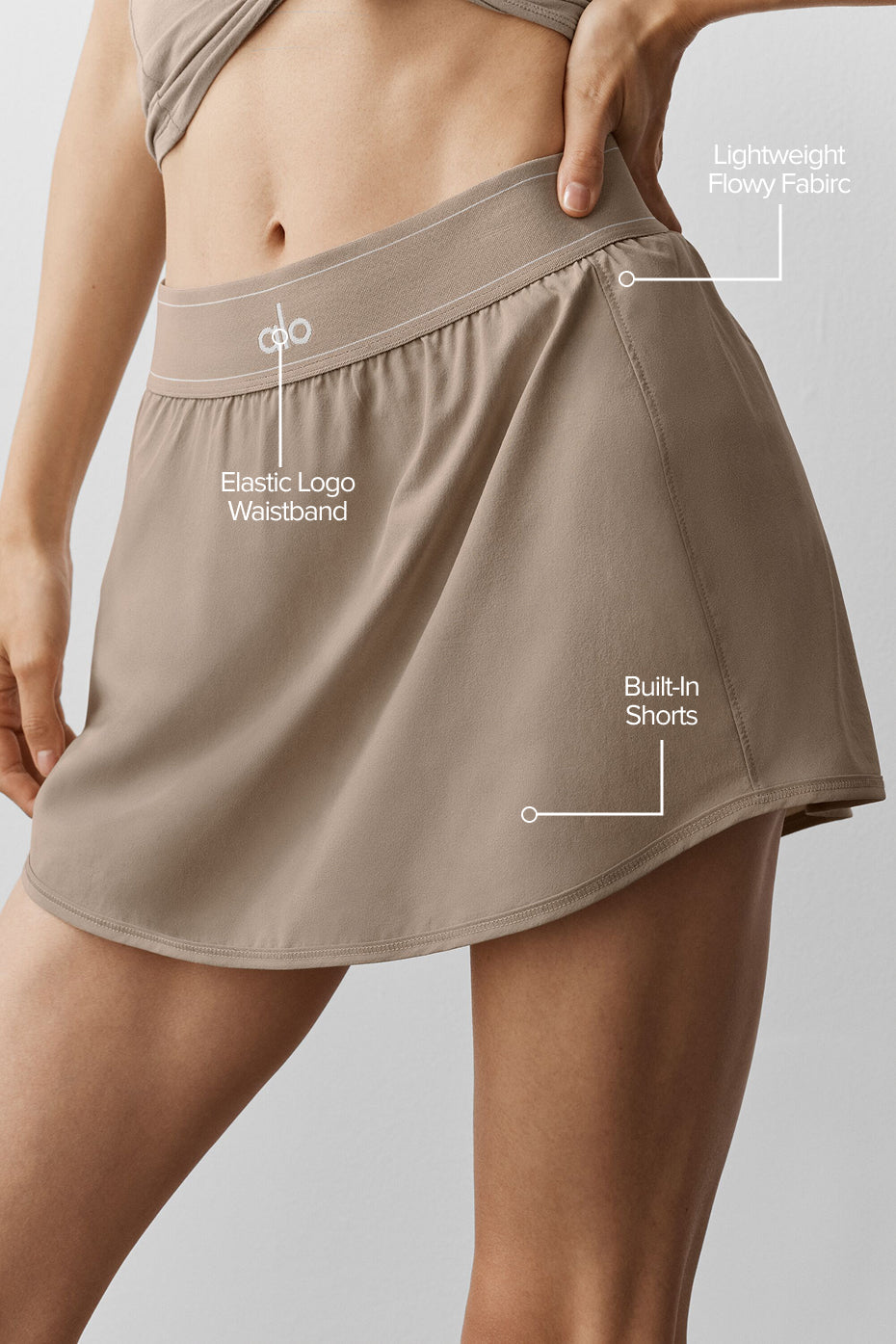 Match Point Tennis Skirt - Gravel — Alo Yoga | Authentic India