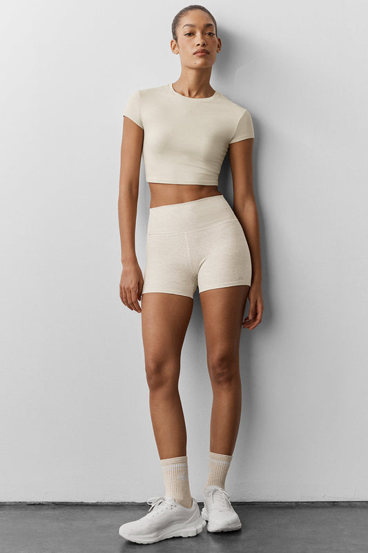 3" Alosoft High-Waist Carefree Short - Oatmeal Heather