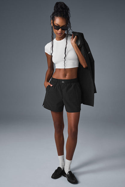 Pinstripe Daylight Boxer Short - Black/Titanium