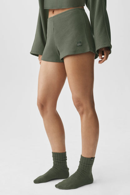 Ribbed Reset Short - Bamboo Green