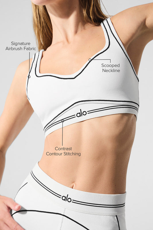 Airbrush Heart Throb Bra - White/Black