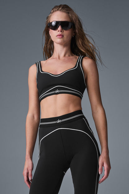 Airbrush Heart Throb Bra - Black/White — Alo Yoga | Authentic India