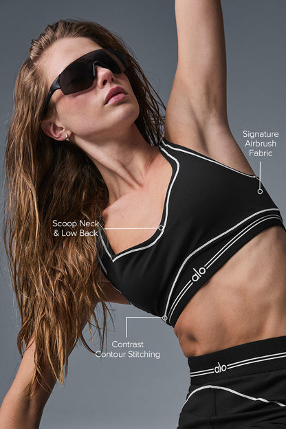 Airbrush Heart Throb Bra - Black/White — Alo Yoga | Authentic India