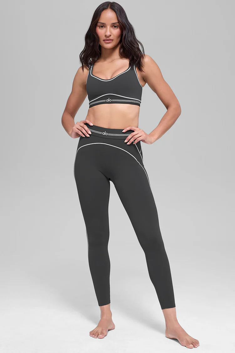 Alo Women's Airbrush Heart Throb Bra - Anthracite/White — ALO S | Authentic India